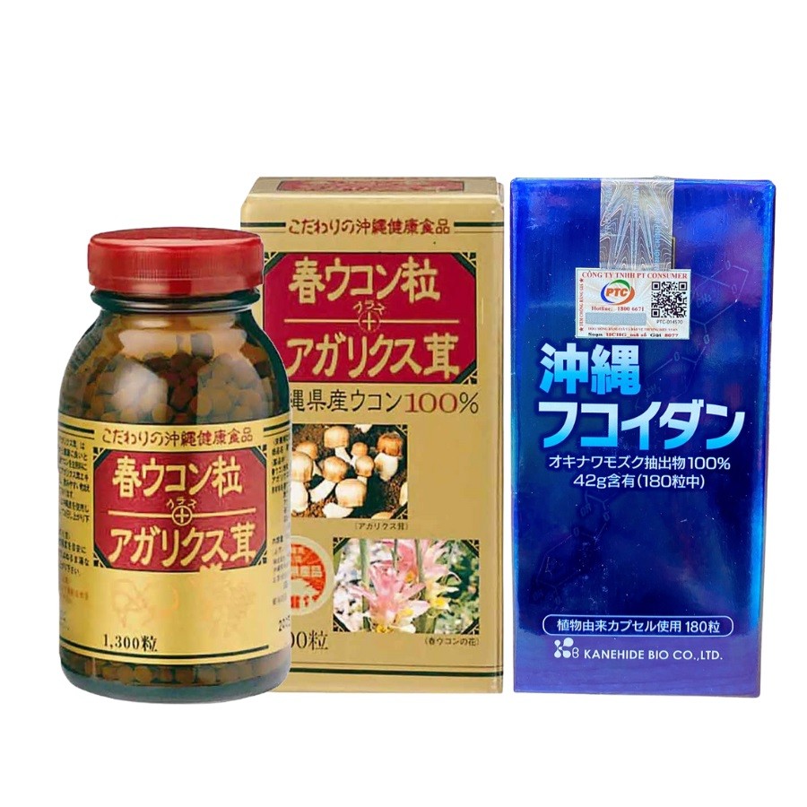 Okinawa Fucoidan + Tinh chất nghệ mùa xuân và nấm Agaricus