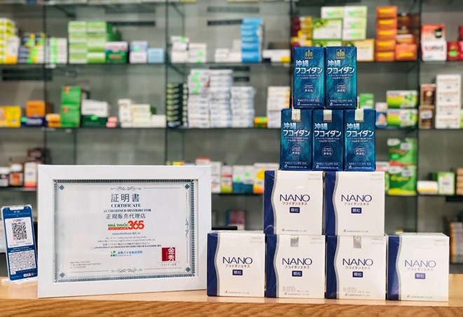 Nhà thuốc 365 được chứng nhận là đơn vị phân phối Fucoidan chính hãng