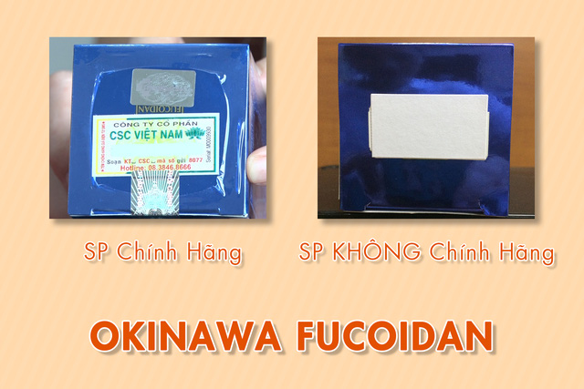 Trên bao bì của sản phẩm Okinawa Fucoidan chính hãng sẽ được dán 2 loại tem mà hàng xách tay hoặc hàng giả không có