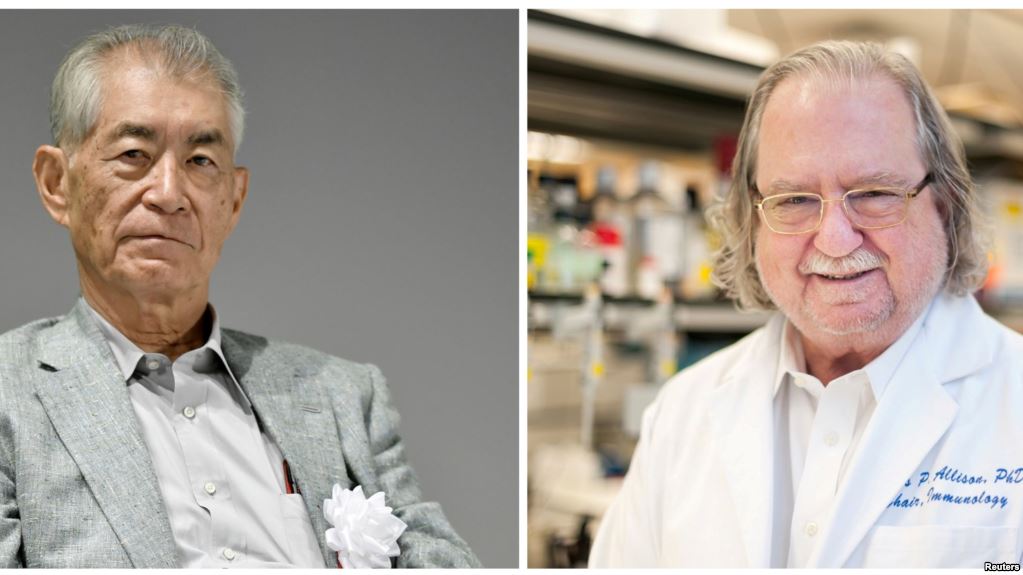 Hai nhà khoa học Tasuku Honjo, người Nhật, và James P. Allison, người Mỹ, đoạt giải Nobel Y học năm 2018