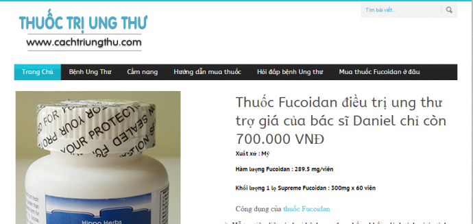 Không có tác dụng thay thế chữa bệnh nhưng Fucoidan được quảng cáo nhan nhản là thuốc điều trị ung thư.