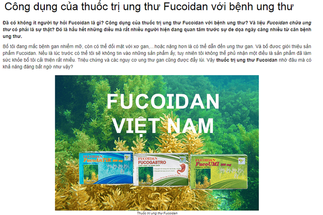 Fucoidan được giới thiệu như thuốc chữa bệnh ung thư